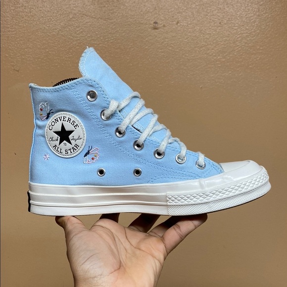 Chuck 70 Butterfly Wings Women’s High Top Converse “Chambray Blue/Egret/Black” - Picture 9 of 17